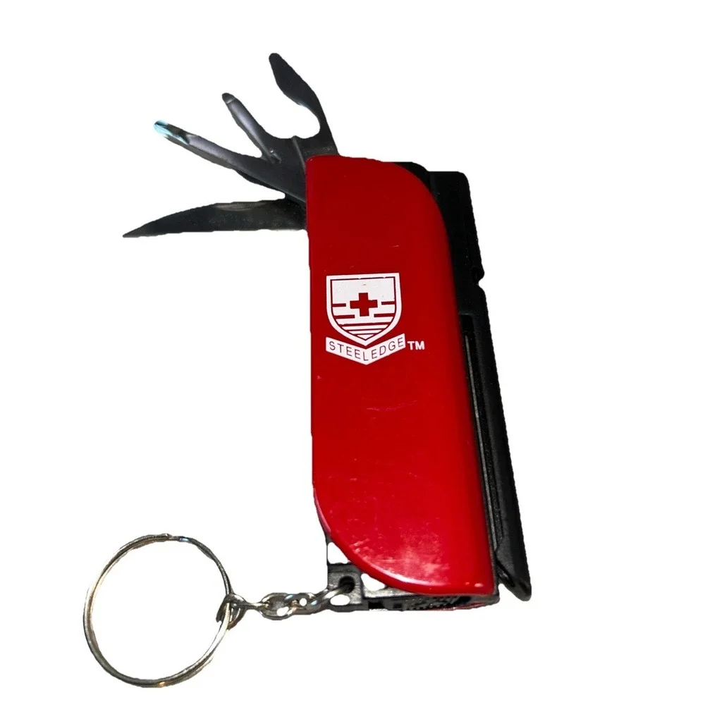 Steeledge Swiss Army Keychain Knife & Flashlight Multi-tool